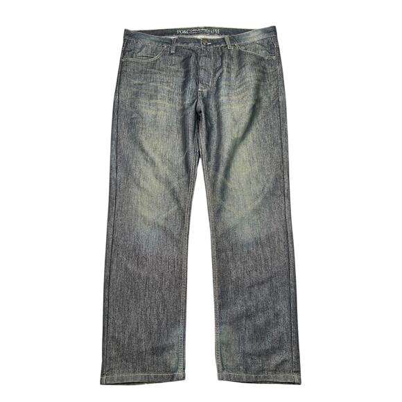 Paper Denim & Cloth PD&C Straight Leg Stretch Denim Jeans Dark Wash Mens 42x32 - Picture 1 of 4